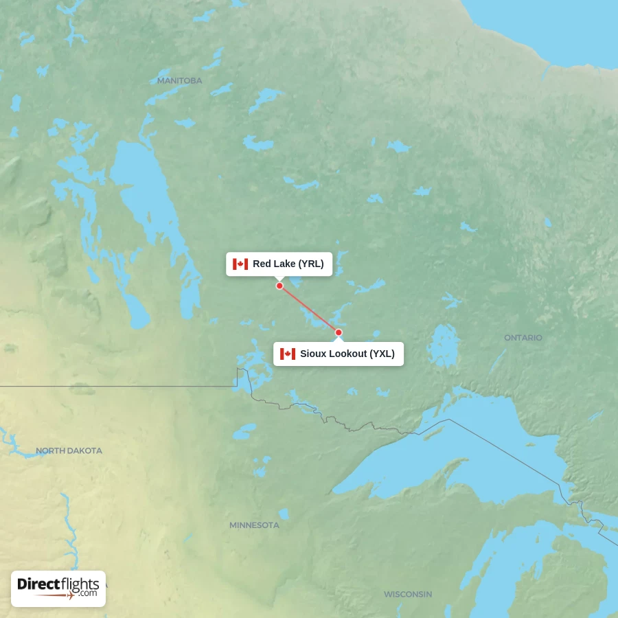 YRL - YXL route map