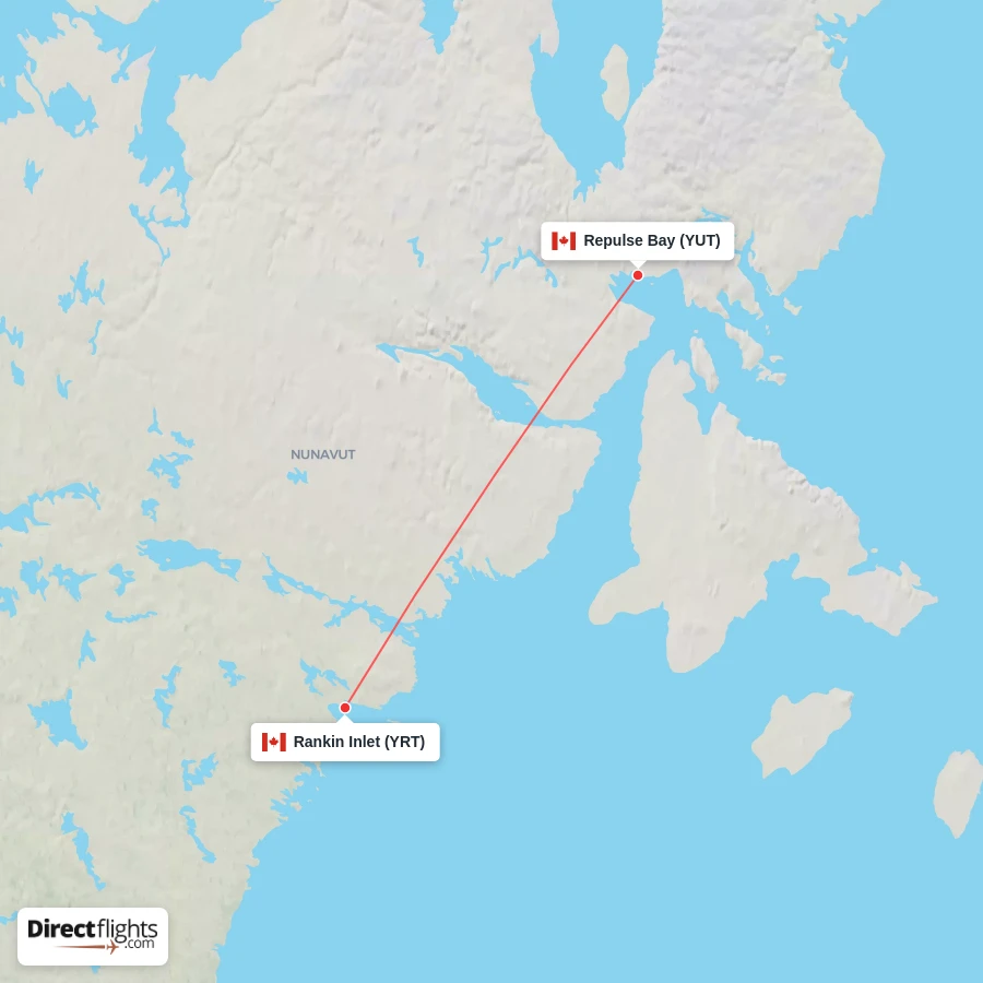 YRT - YUT route map