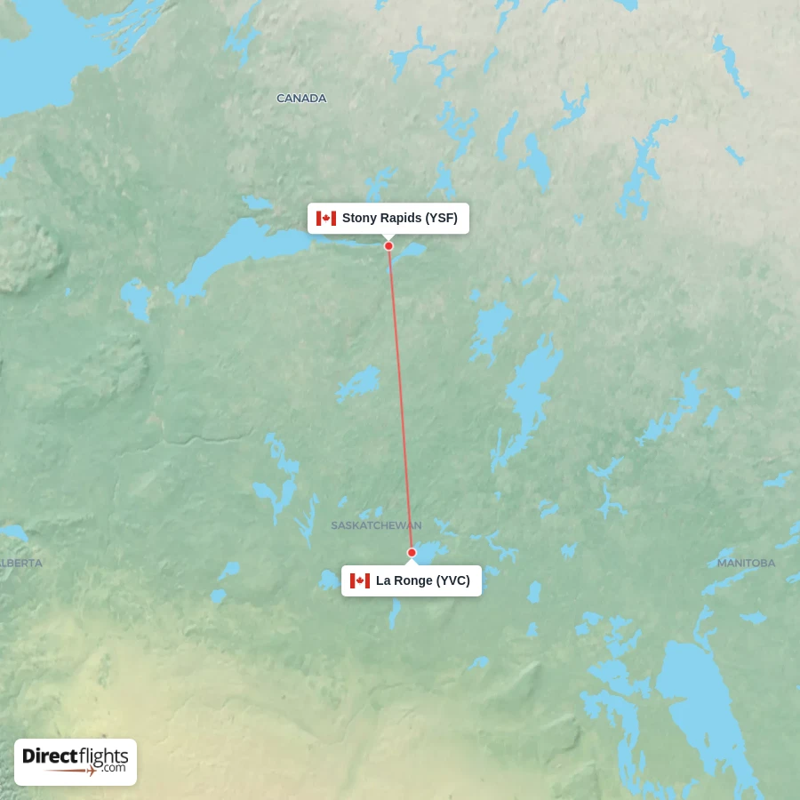 YSF - YVC route map