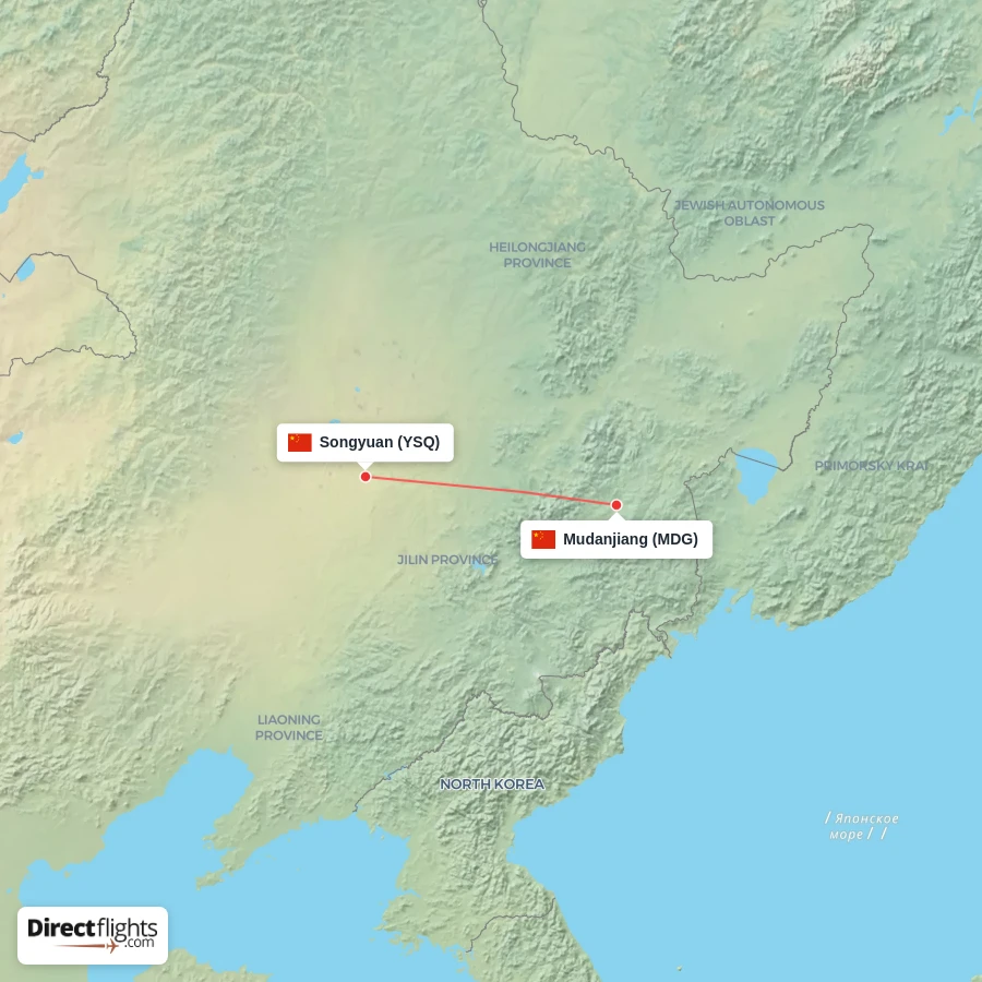 YSQ - MDG route map