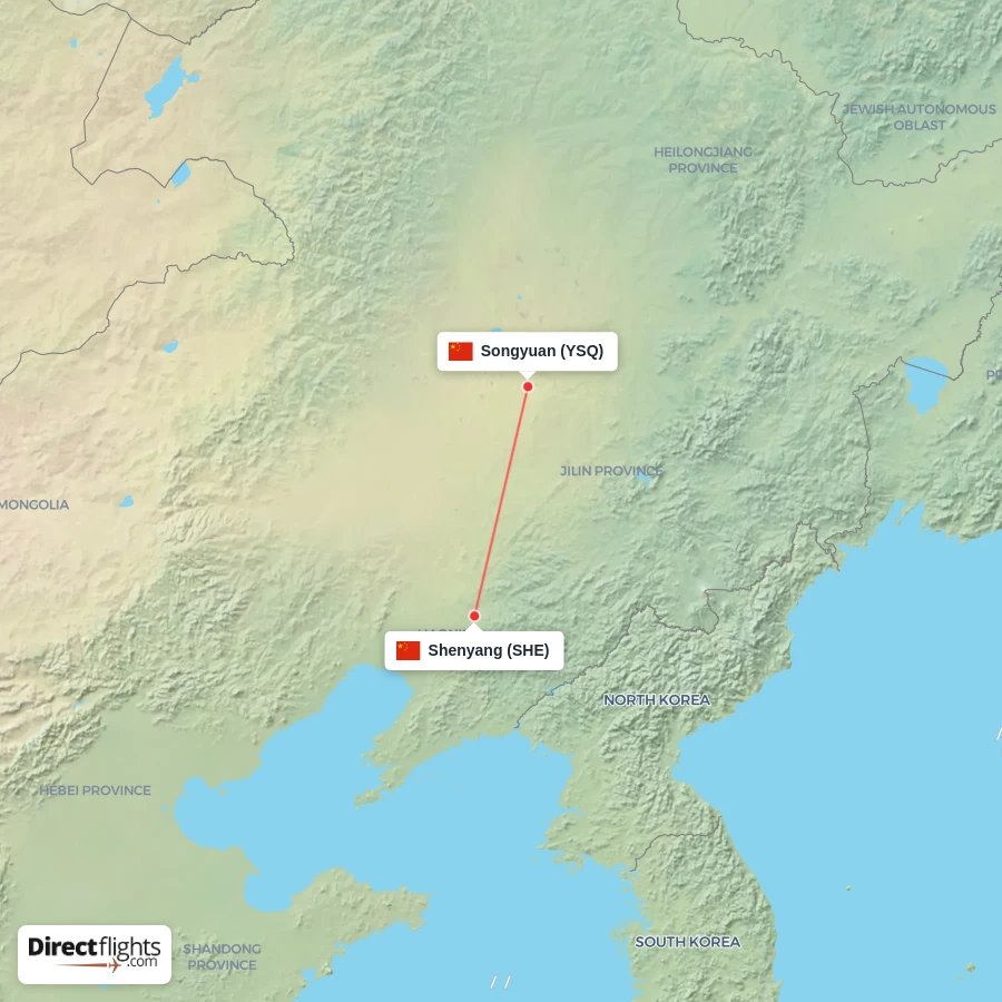 YSQ - SHE route map