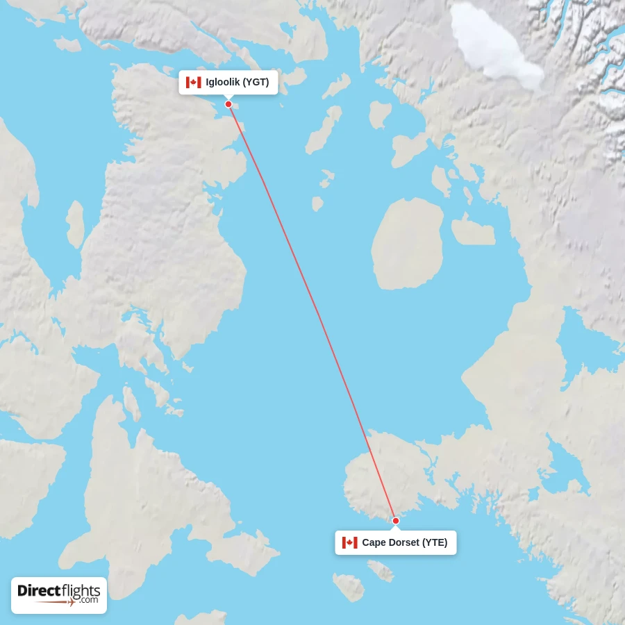YTE - YGT route map