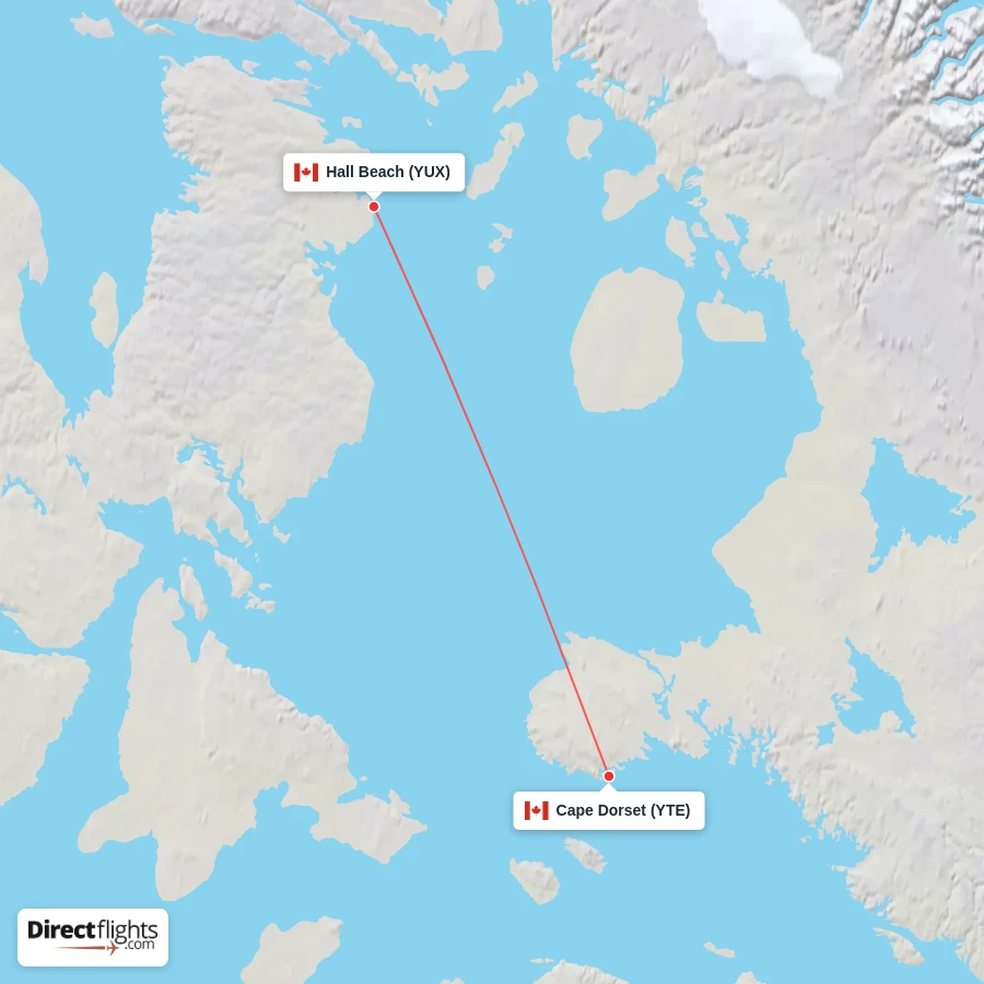 YTE - YUX route map