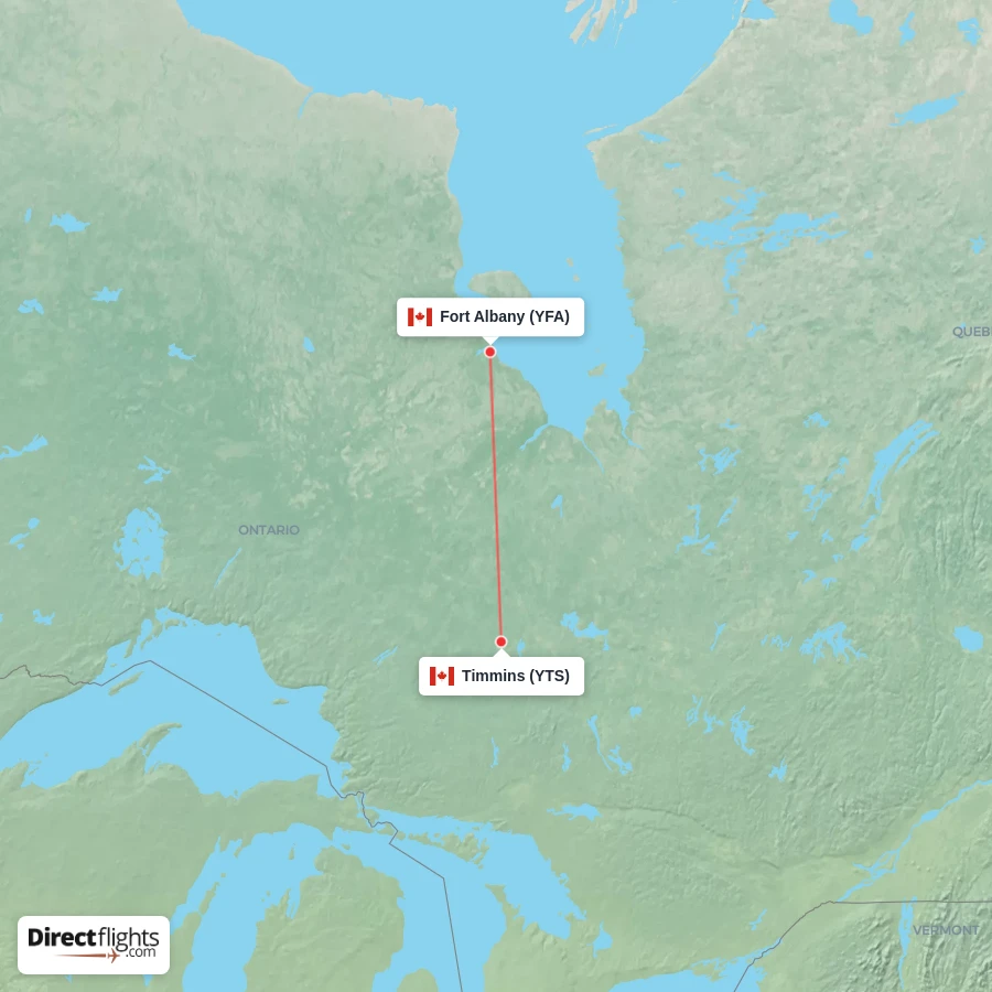 YTS - YFA route map