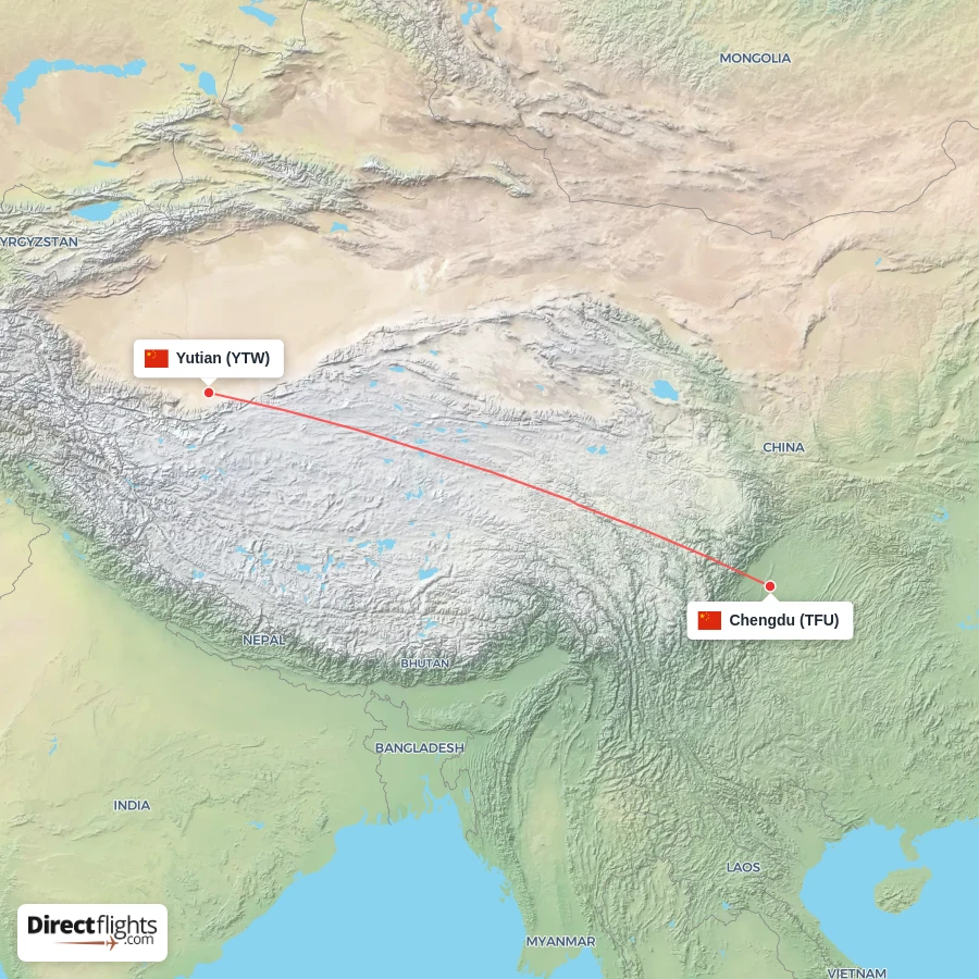 YTW - TFU route map