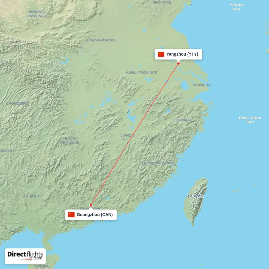 YTY - CAN route map