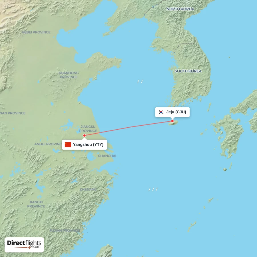 YTY - CJU route map