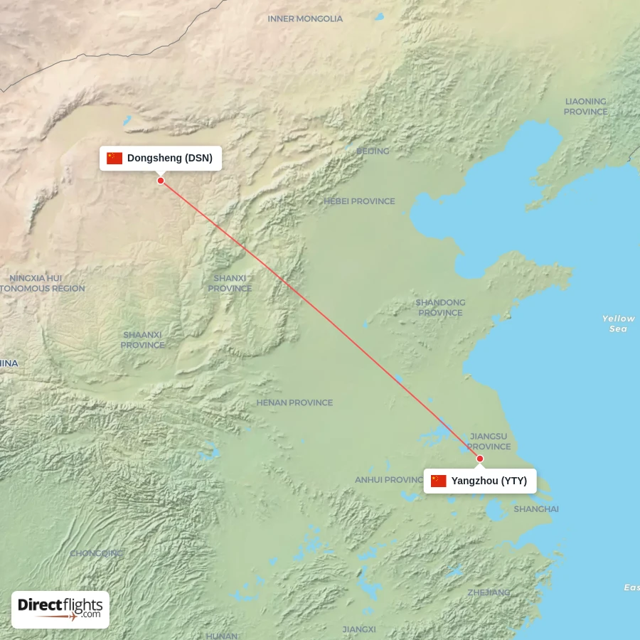 YTY - DSN route map