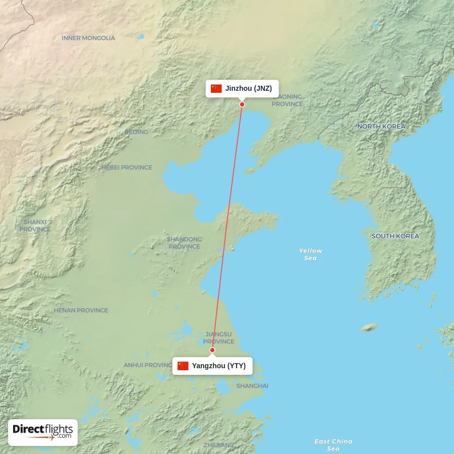 YTY - JNZ route map