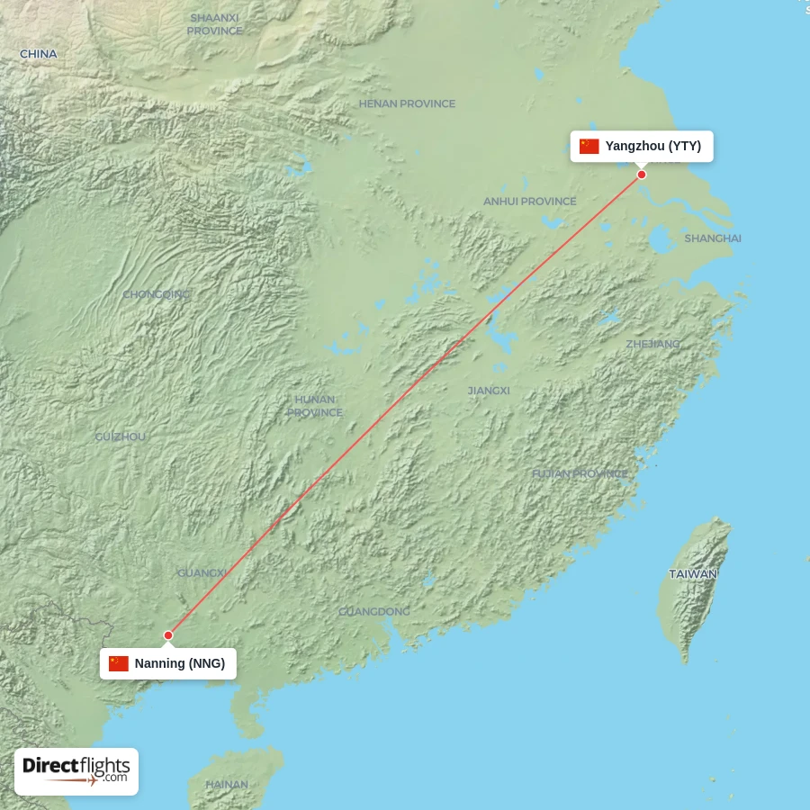 YTY - NNG route map