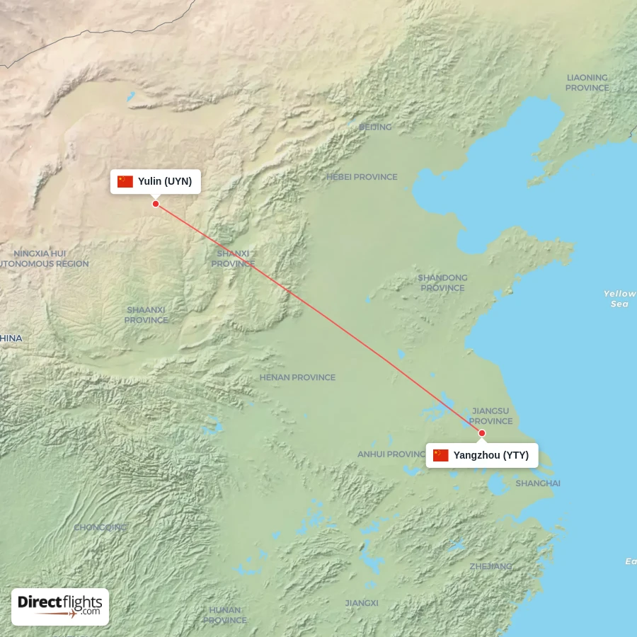 YTY - UYN route map
