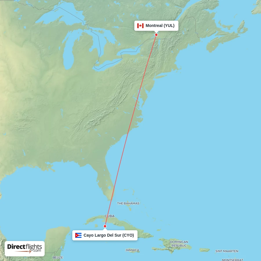 YUL - CYO route map