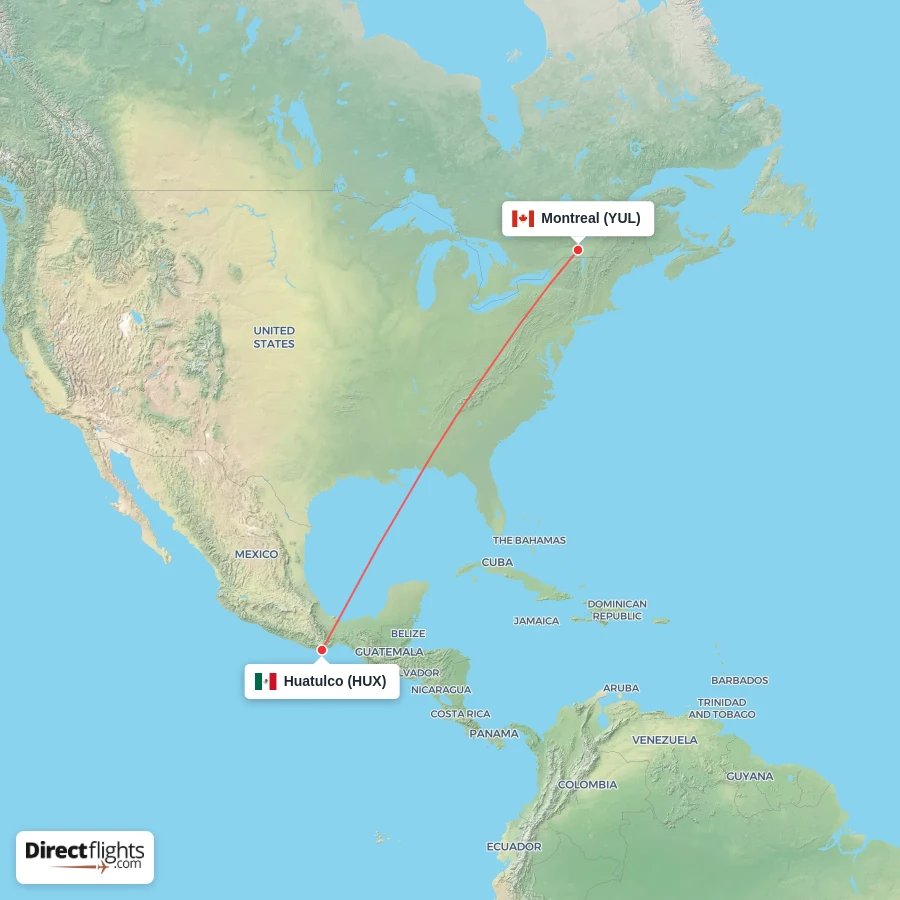 YUL - HUX route map