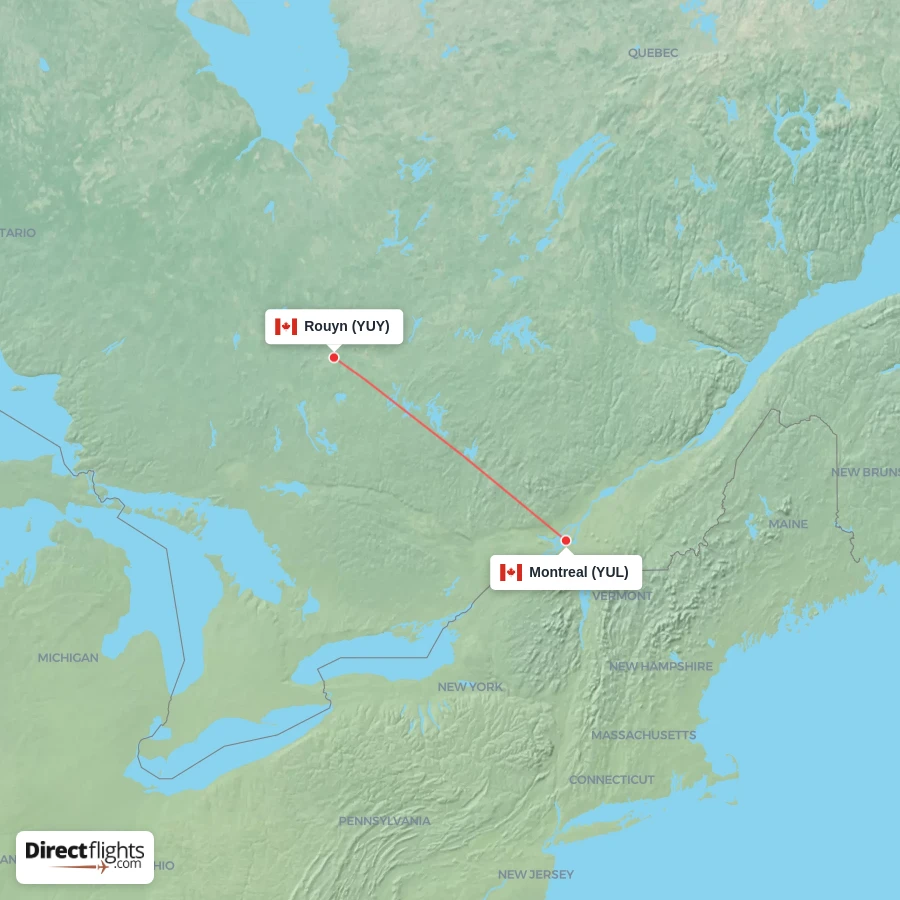 YUL - YUY route map