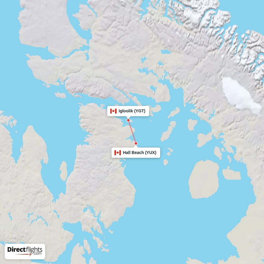 YUX - YGT route map