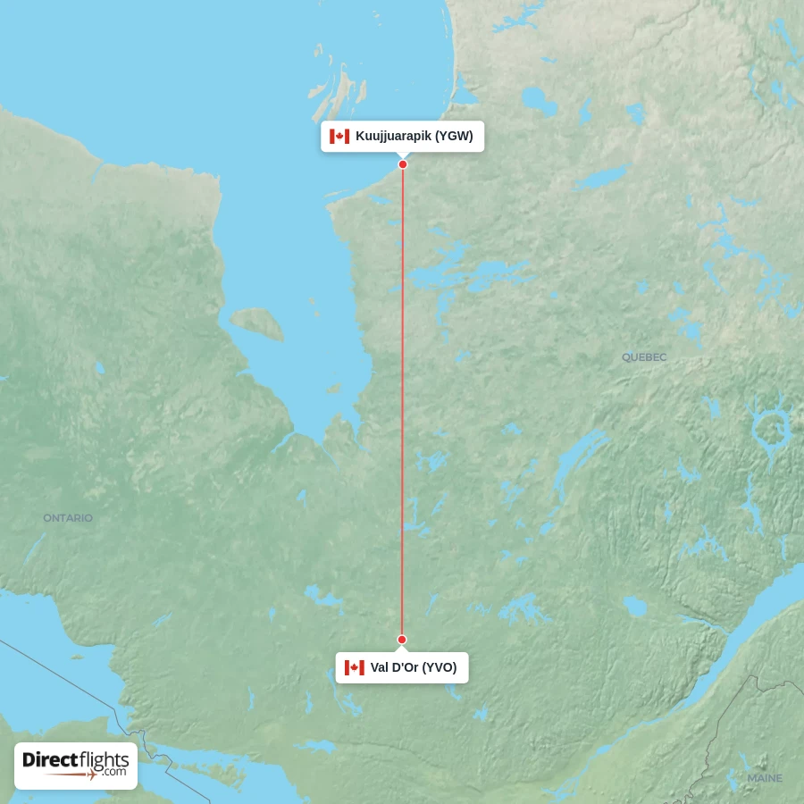YVO - YGW route map