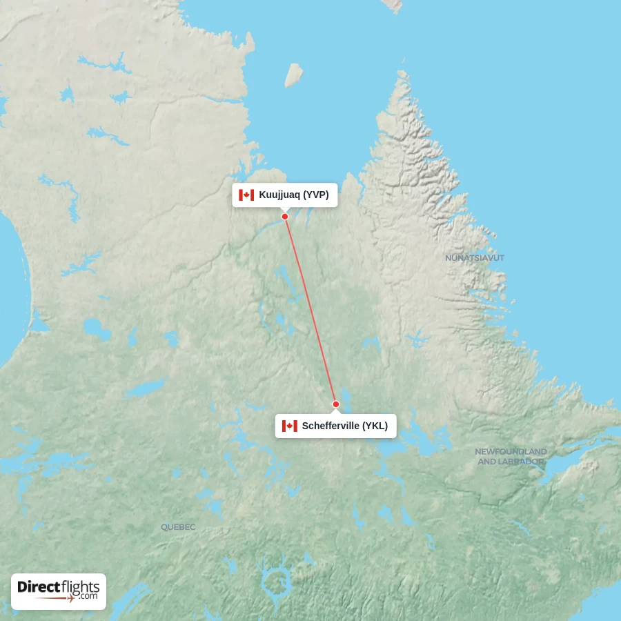 YVP - YKL route map