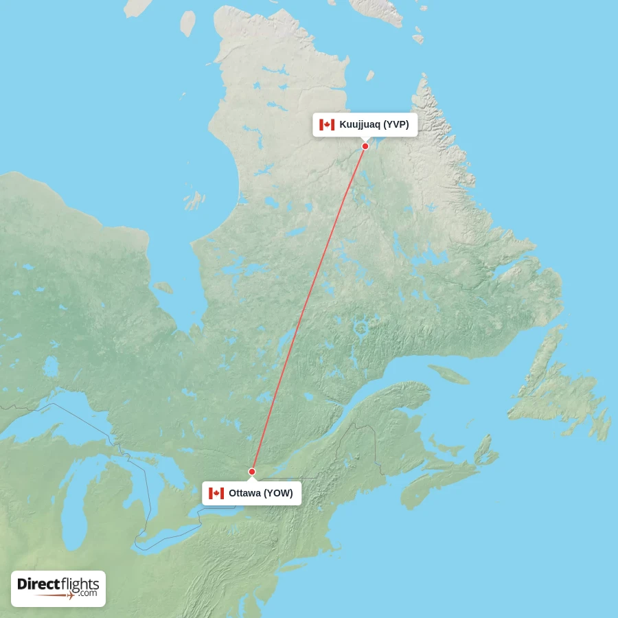 YVP - YOW route map