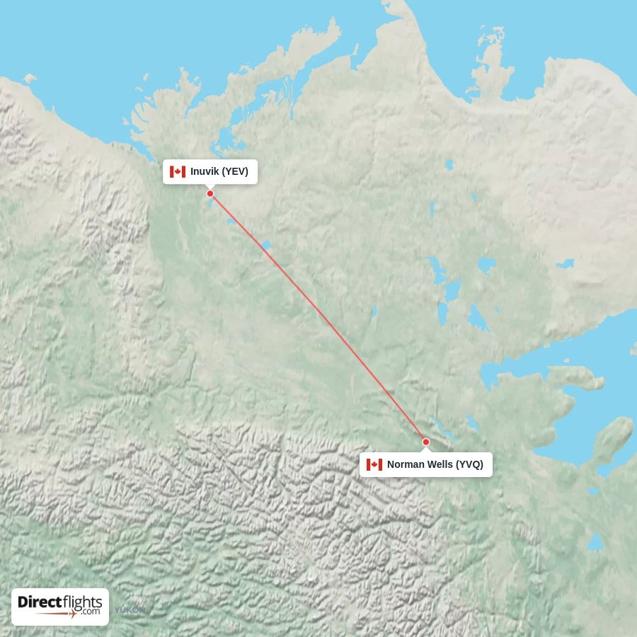 YVQ - YEV route map