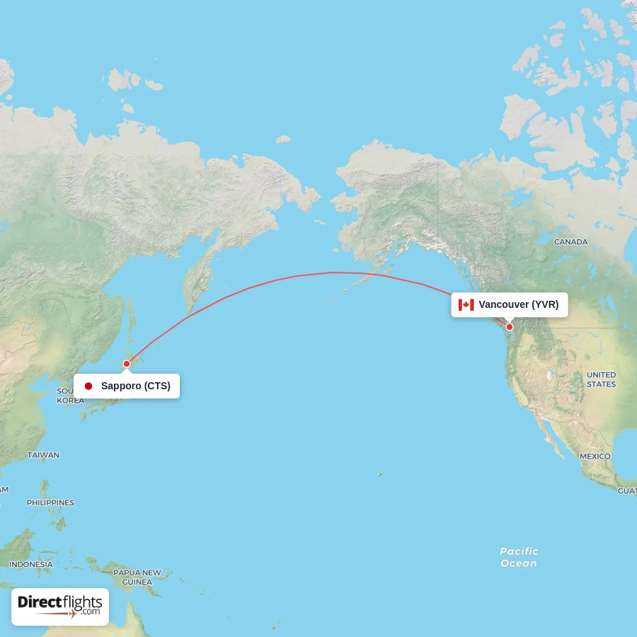 YVR - CTS route map