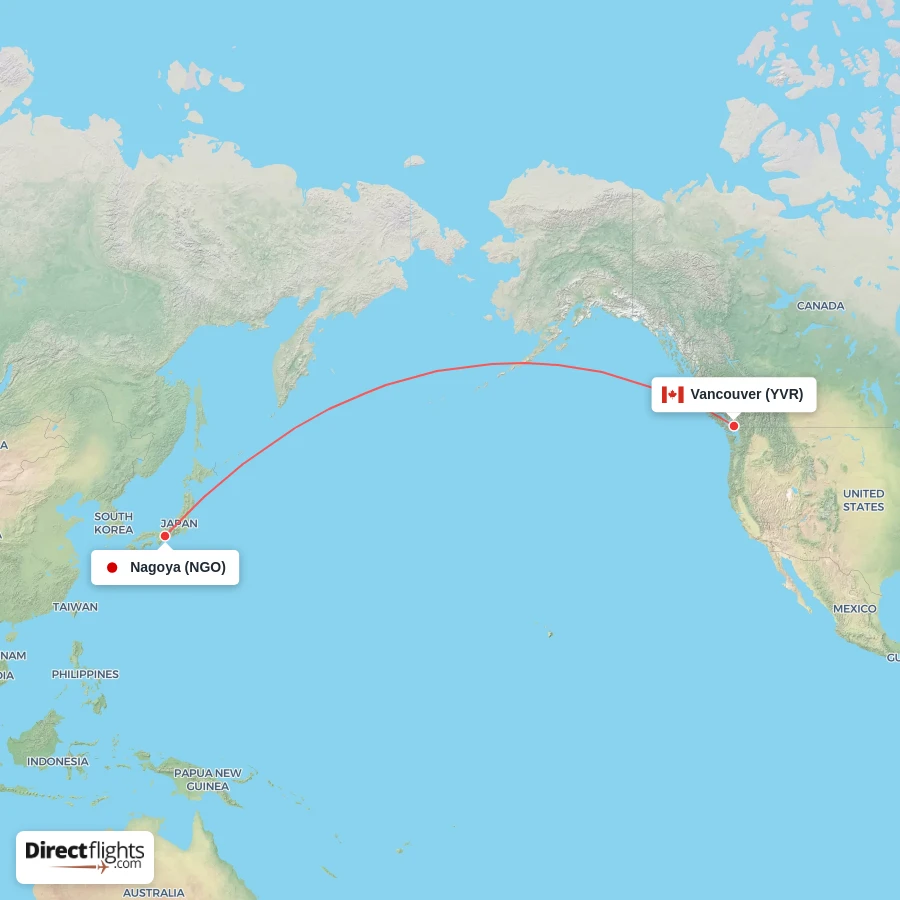 YVR - NGO route map