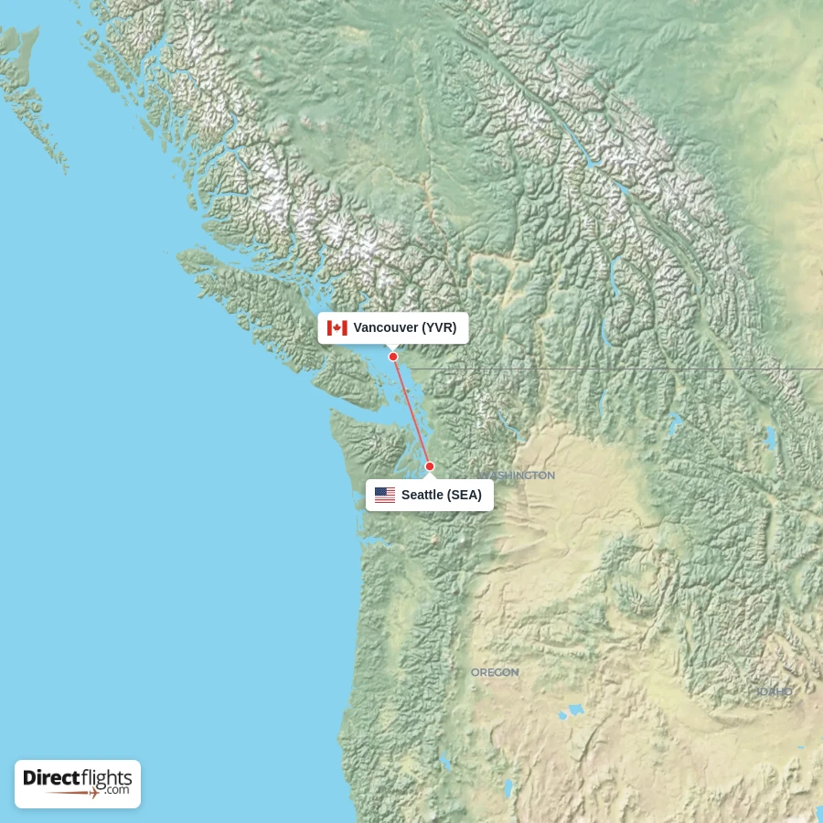 YVR - SEA route map
