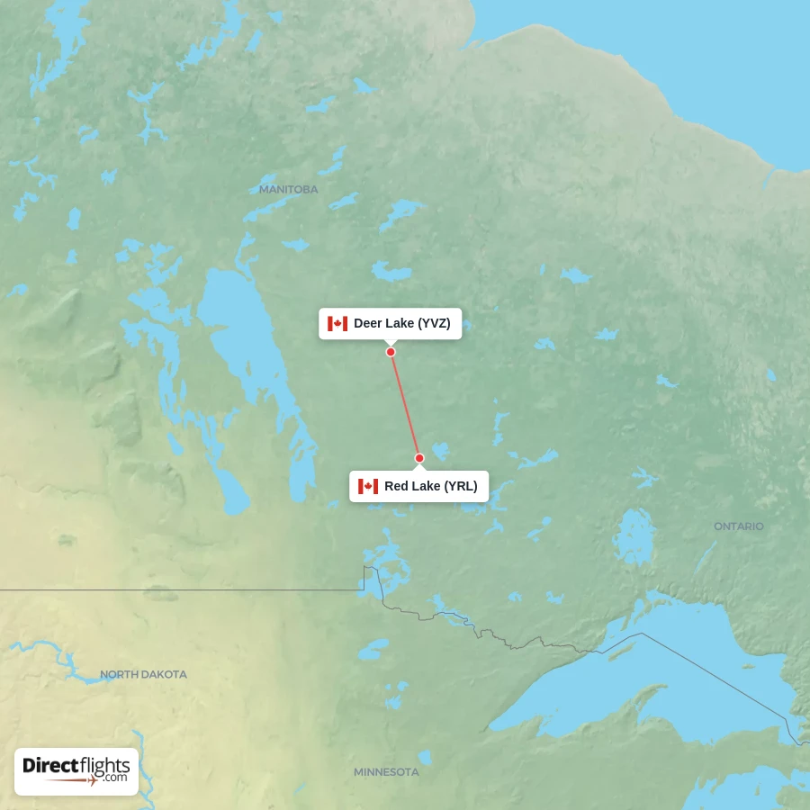 YVZ - YRL route map