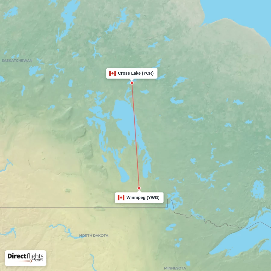 YWG - YCR route map