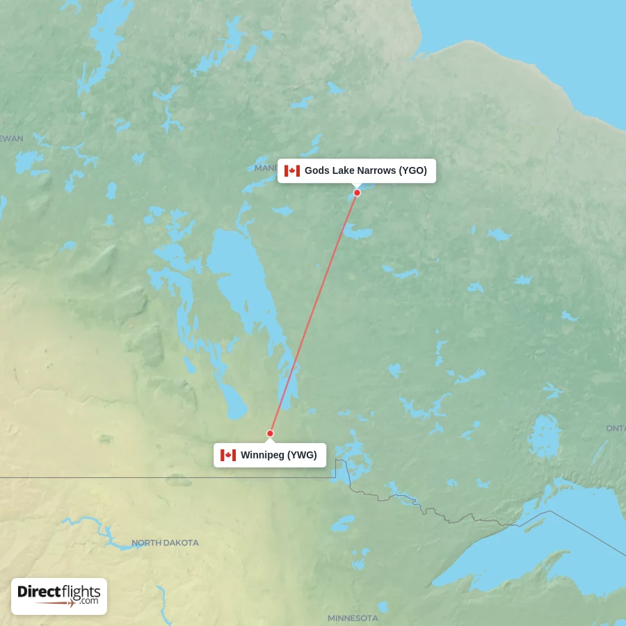 YWG - YGO route map