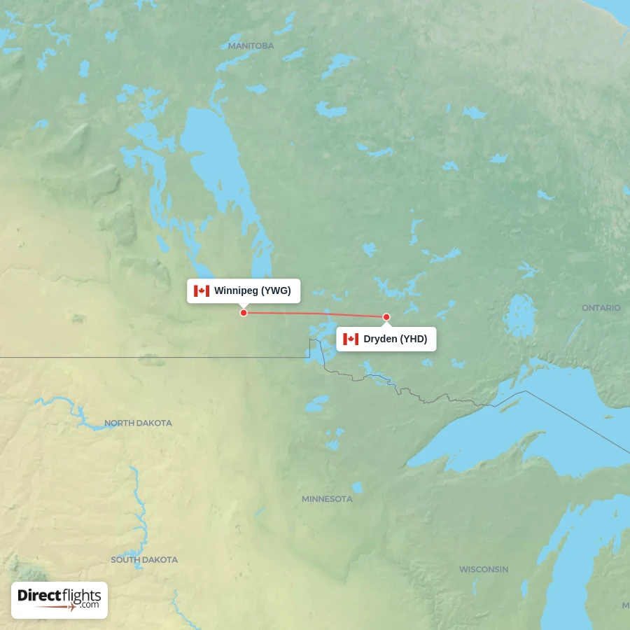 YWG - YHD route map