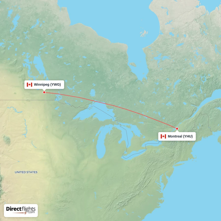YWG - YHU route map