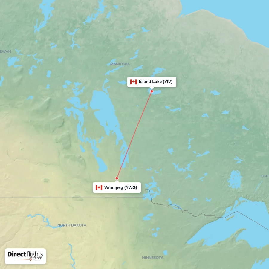 YWG - YIV route map