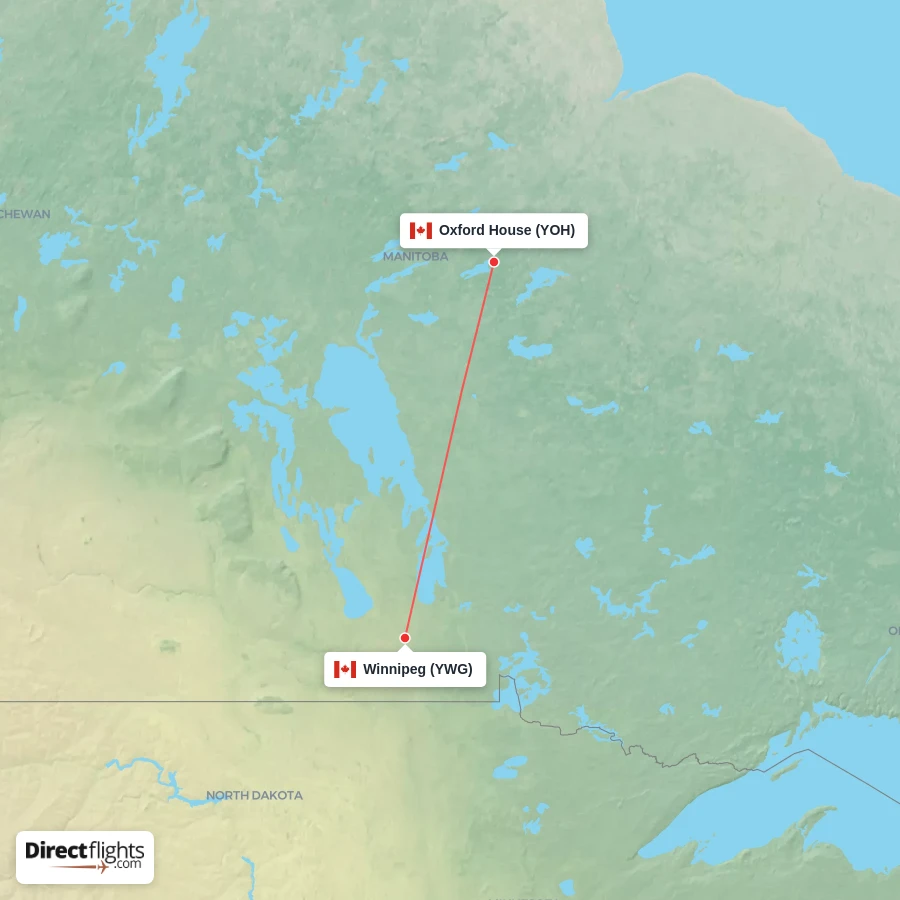 YWG - YOH route map