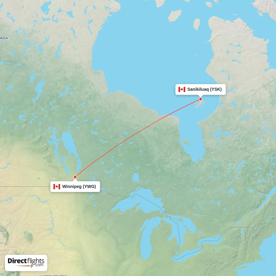 YWG - YSK route map