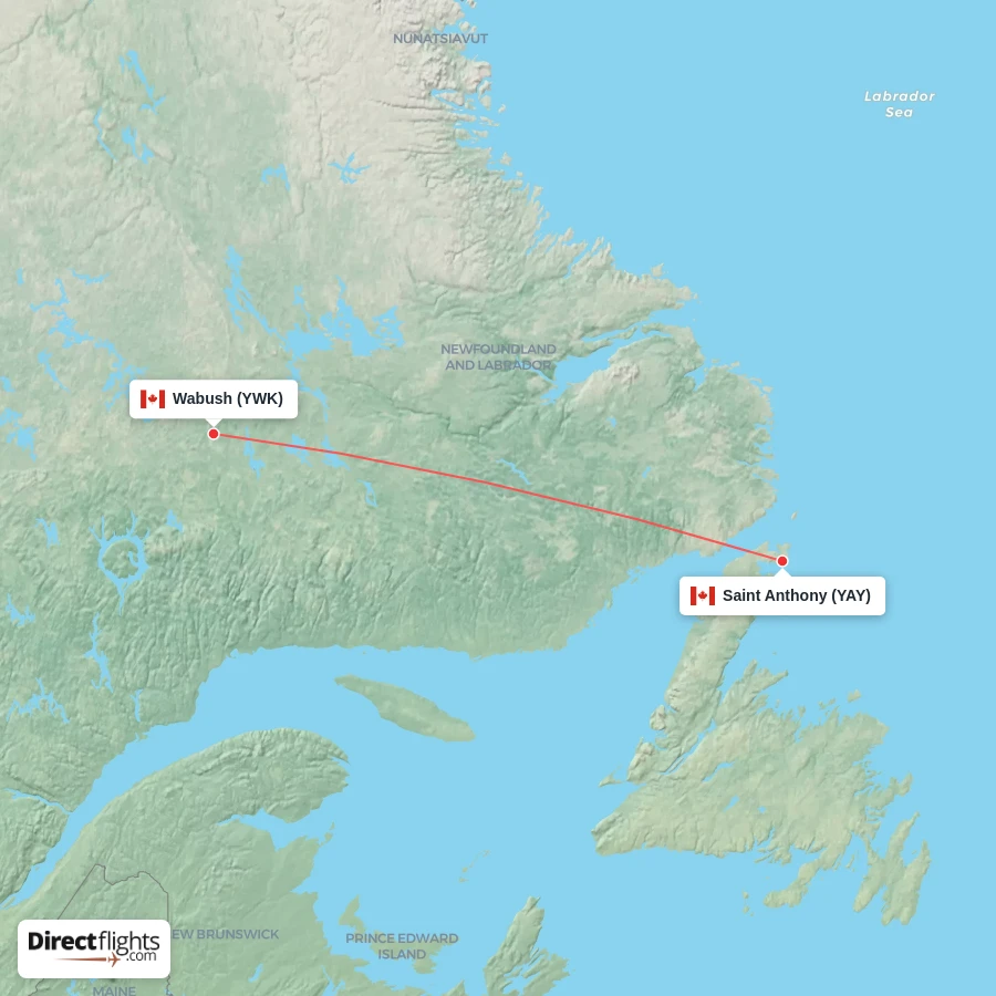 YWK - YAY route map