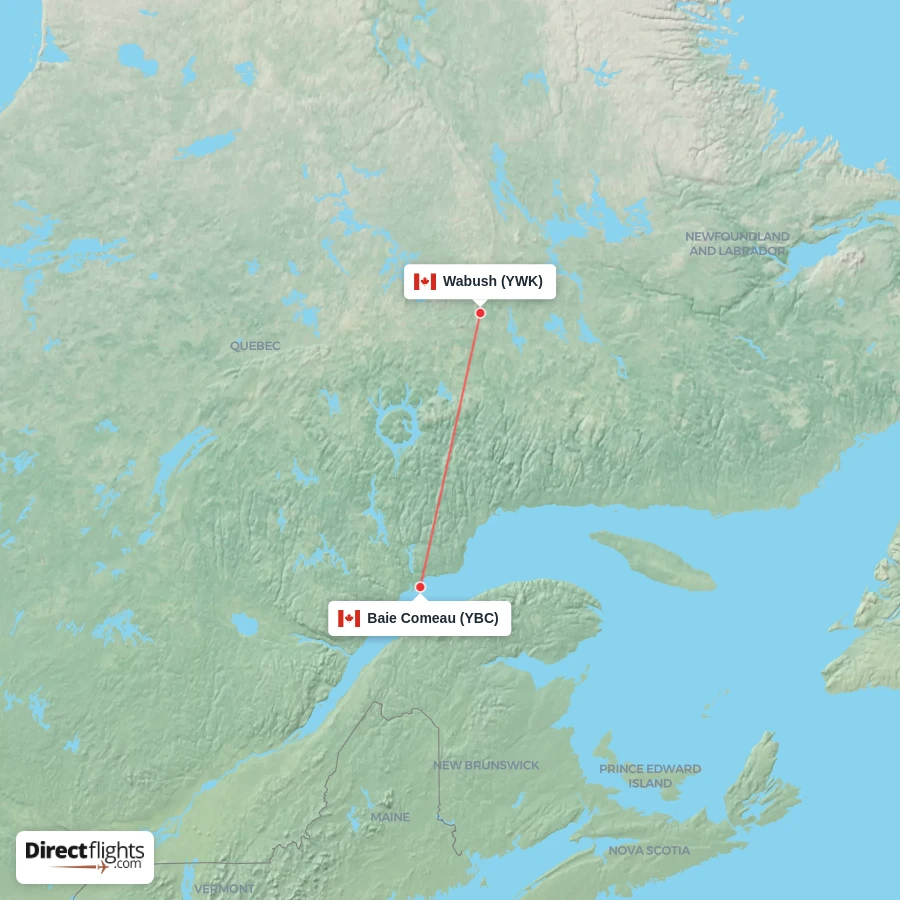 YWK - YBC route map