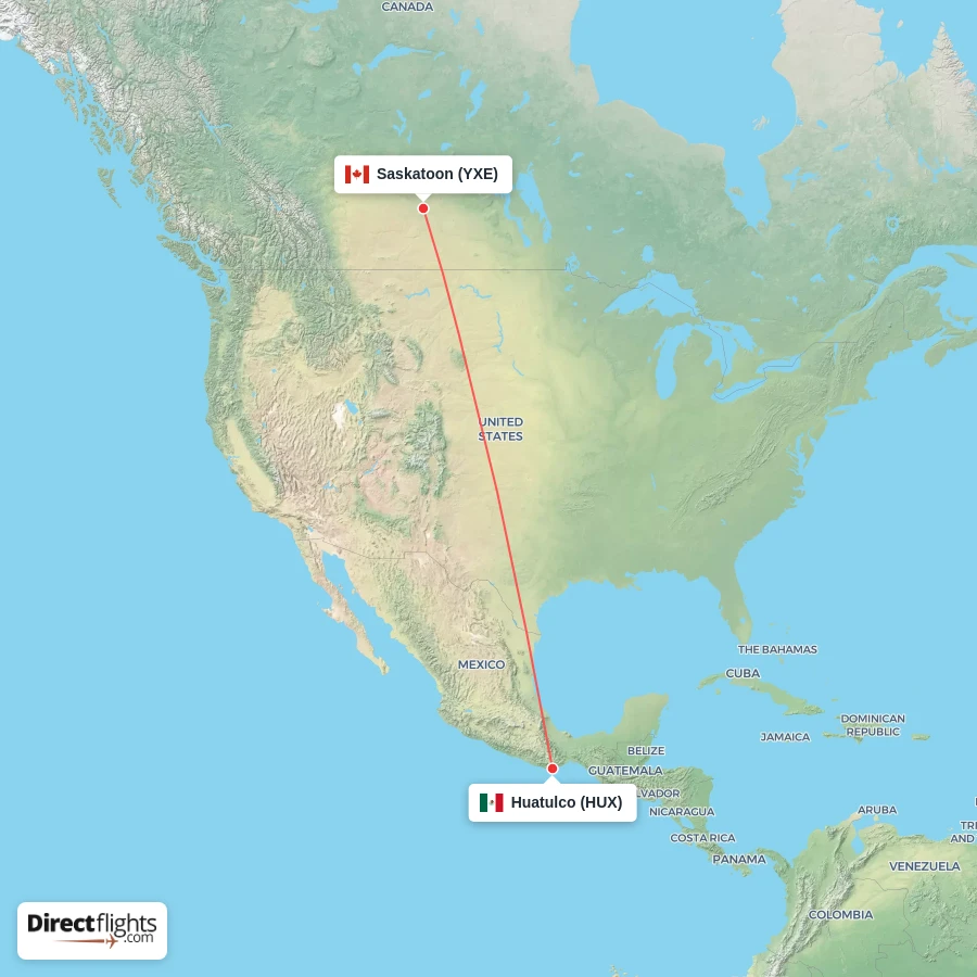 YXE - HUX route map