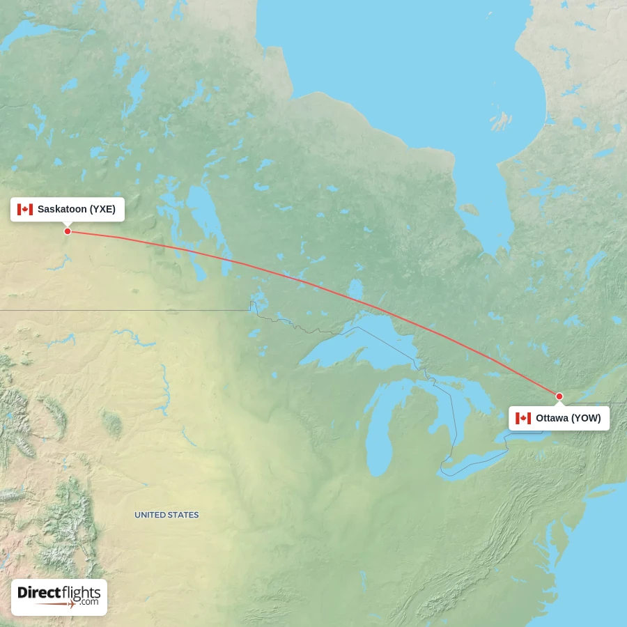 YXE - YOW route map