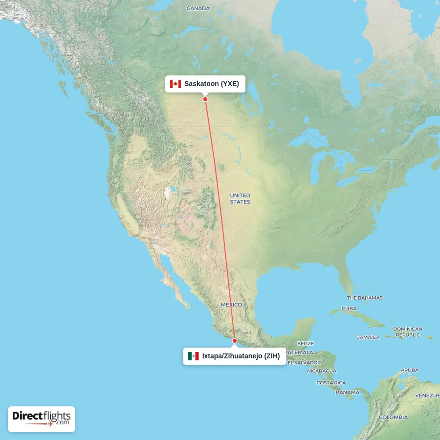 YXE - ZIH route map