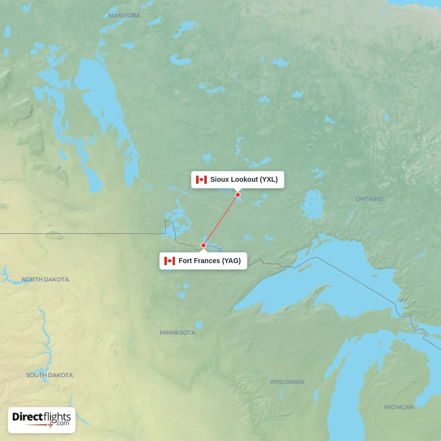YXL - YAG route map