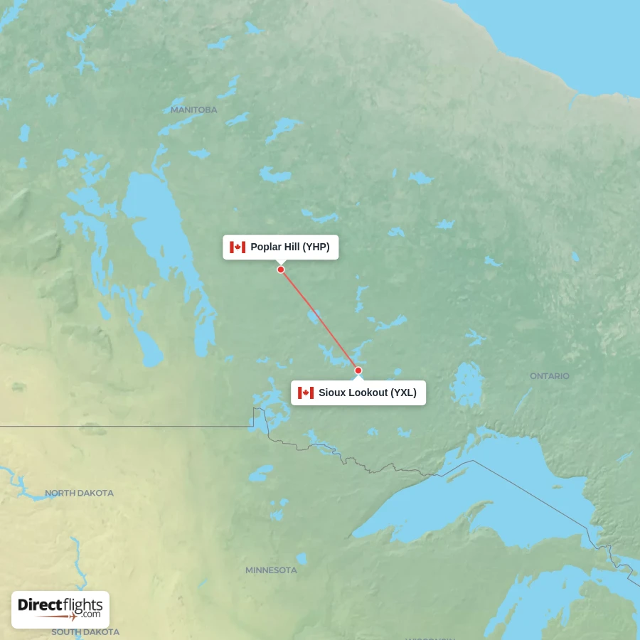 YXL - YHP route map