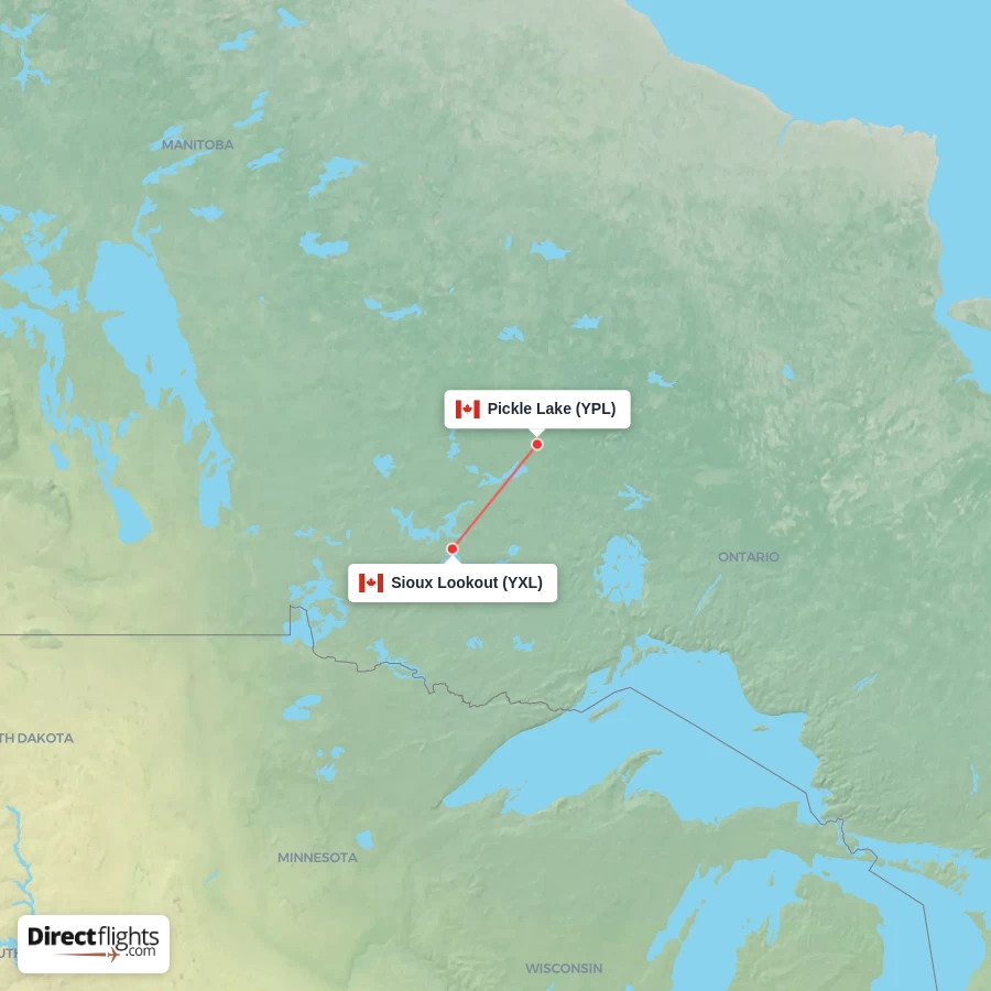 YXL - YPL route map