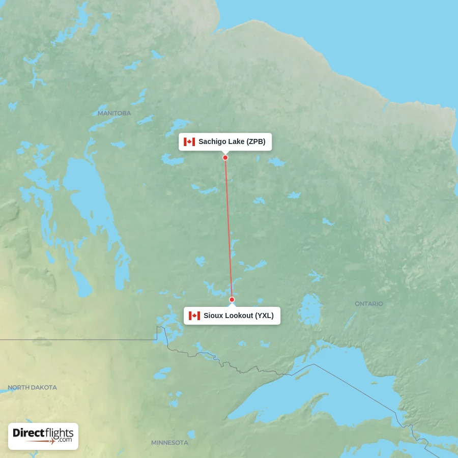 YXL - ZPB route map