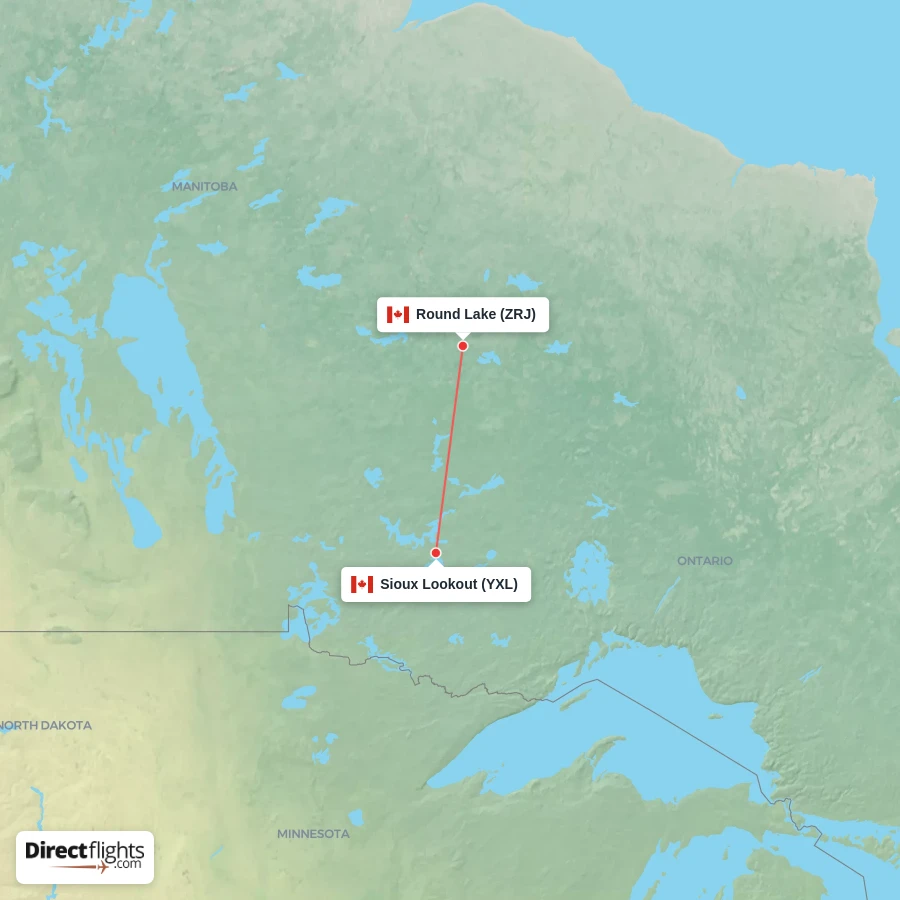 YXL - ZRJ route map
