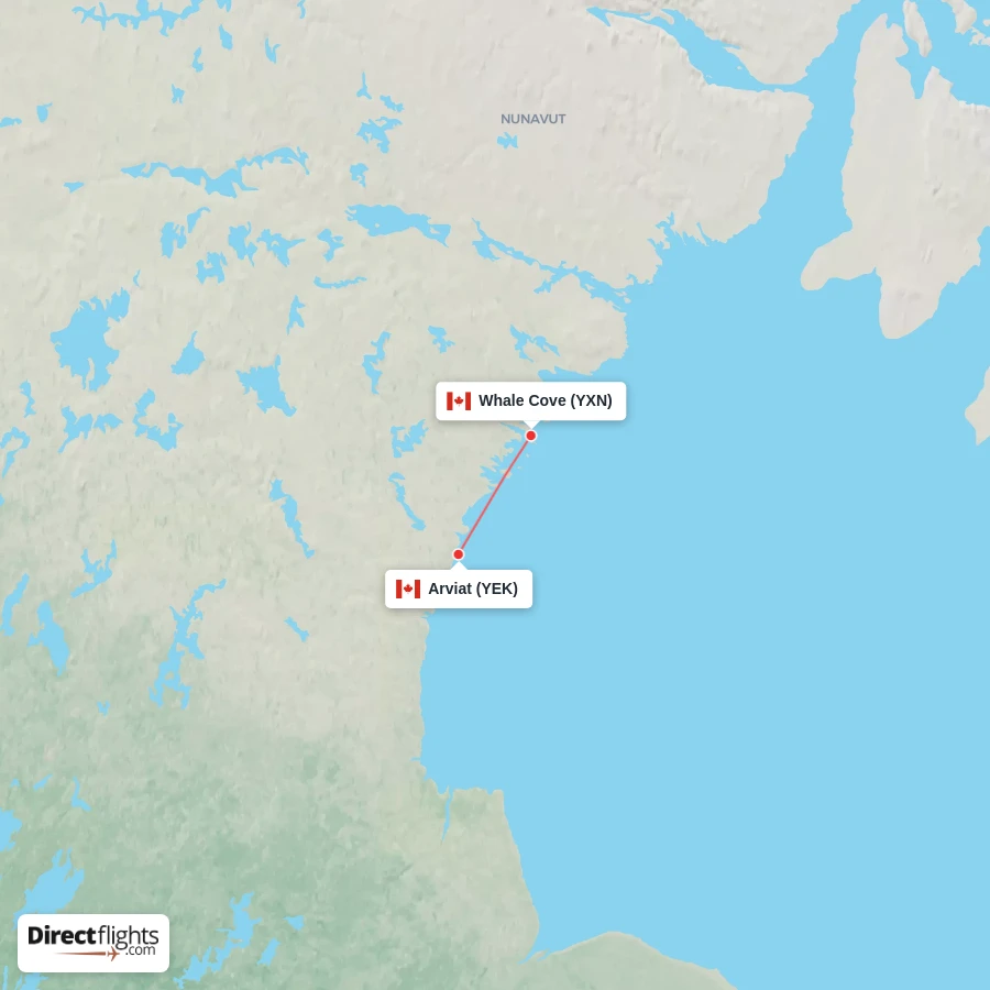 YXN - YEK route map