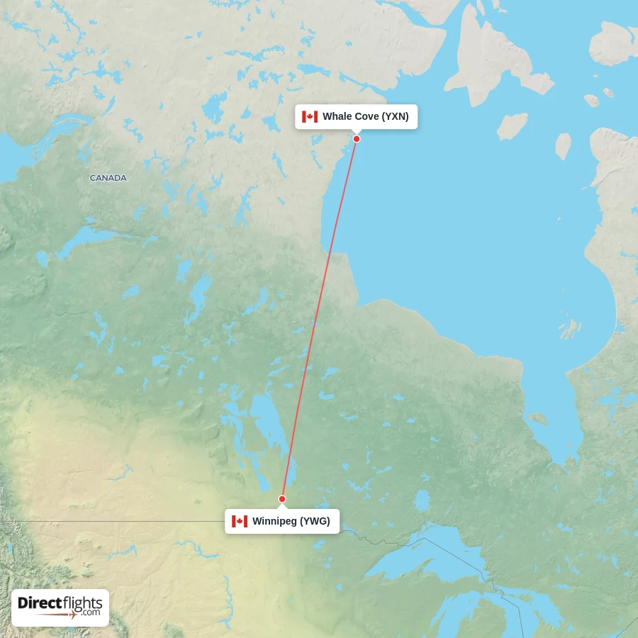 YXN - YWG route map