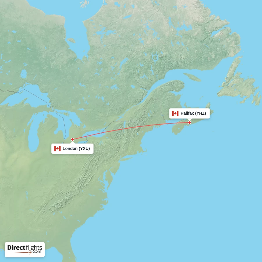 YXU - YHZ route map
