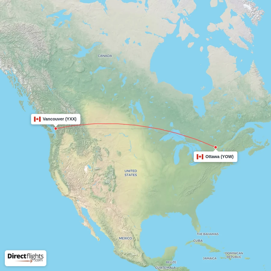 YXX - YOW route map