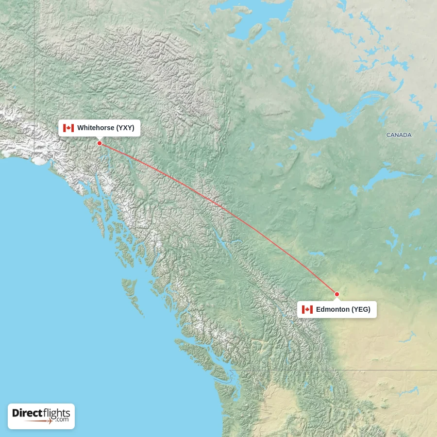 YXY - YEG route map