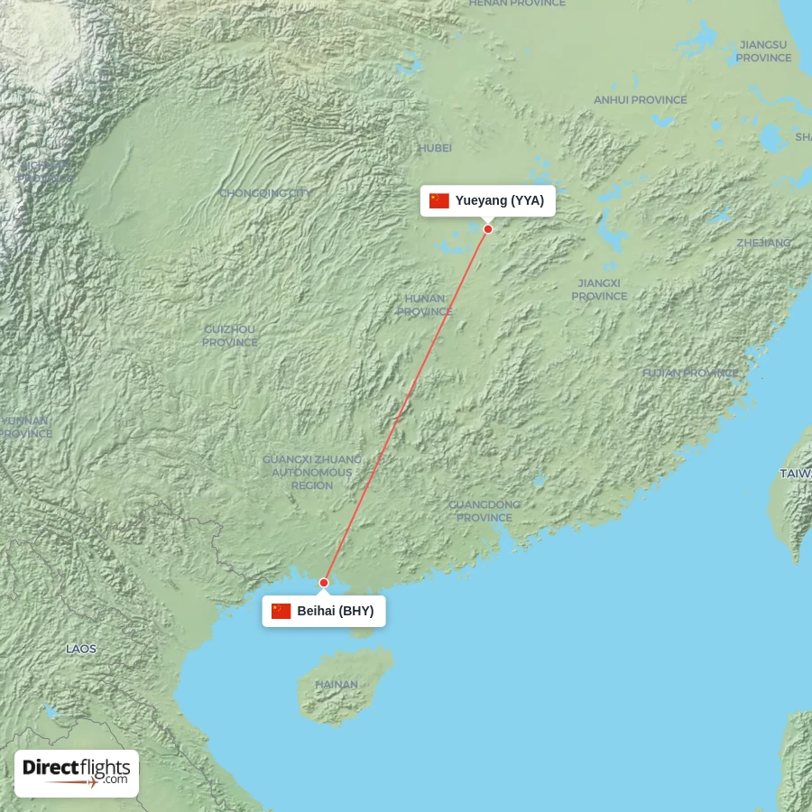 YYA - BHY route map